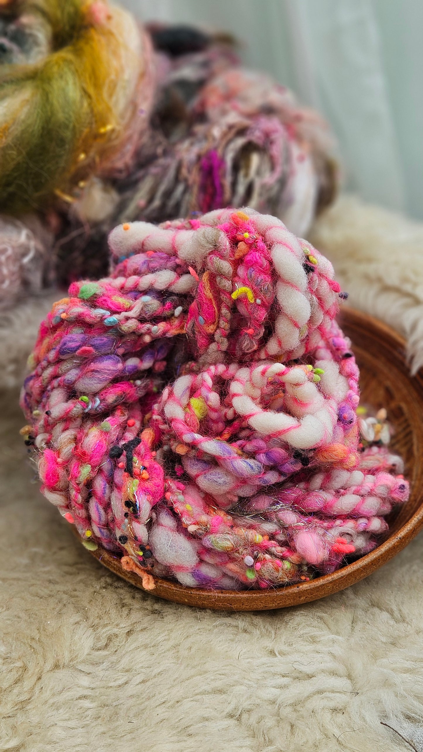 ANTHEA - Bulky Handspun Art Yarn XL Skein - 24 yards | 3.0 ounces | 85 grams