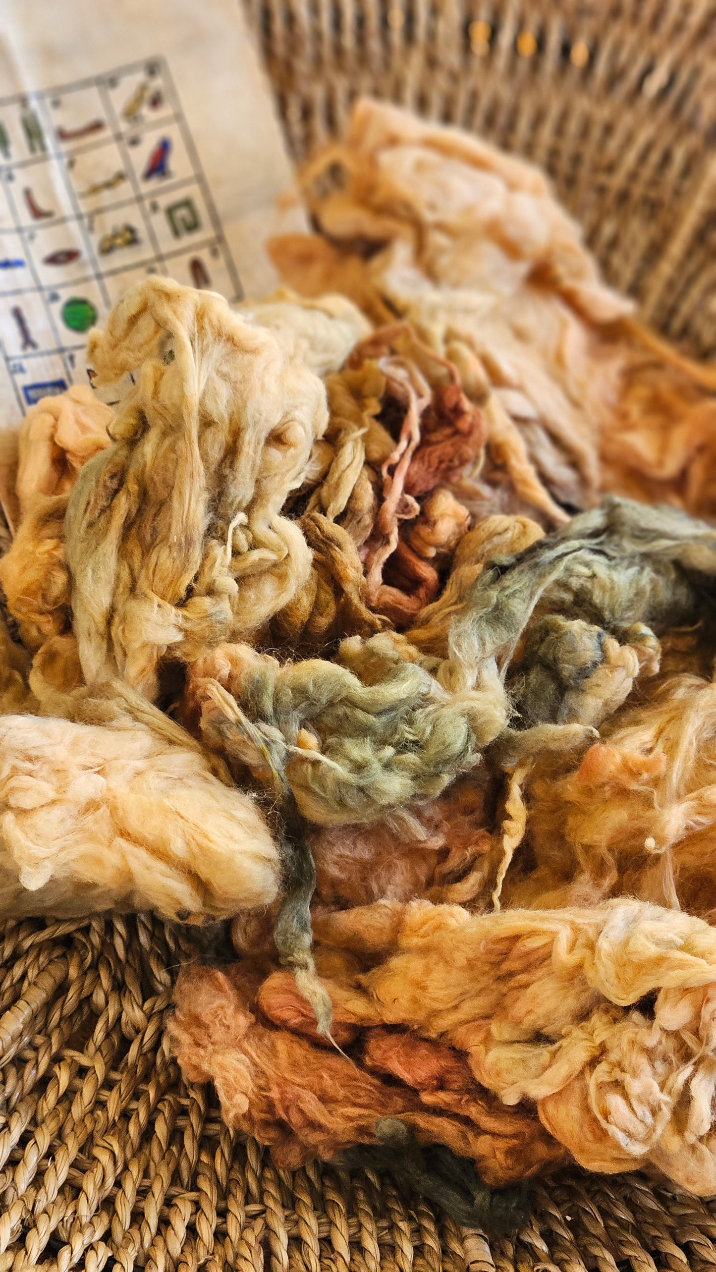 SEKHMET Hand-Dyed Organic Extra Fine Cotton Noil for fiber art, texture blending, and papermaking - 1 ounce | 28 grams