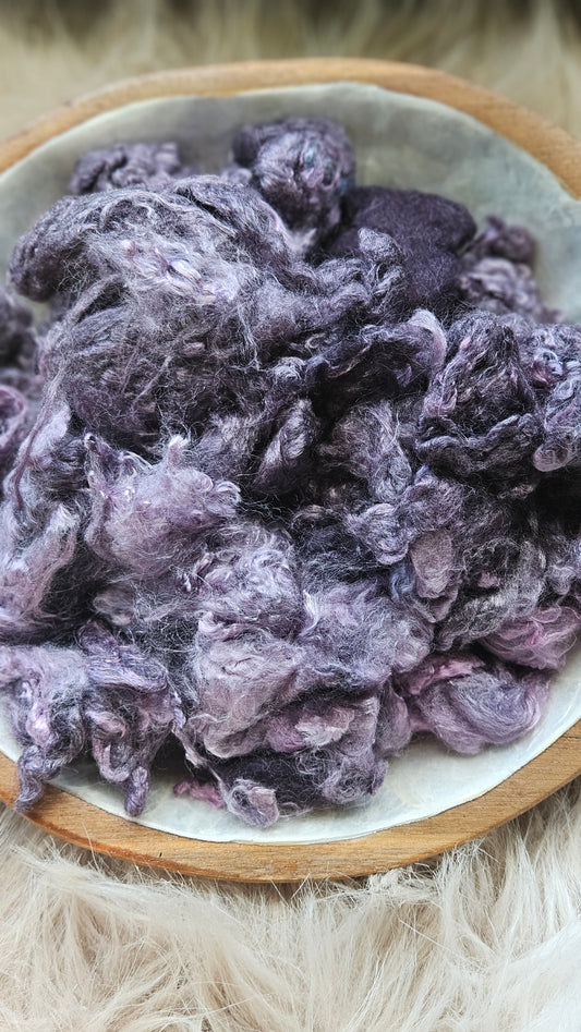 Black Current - hand-dyed fine wool and silky bamboo mill ends - 5 oz |  142 g