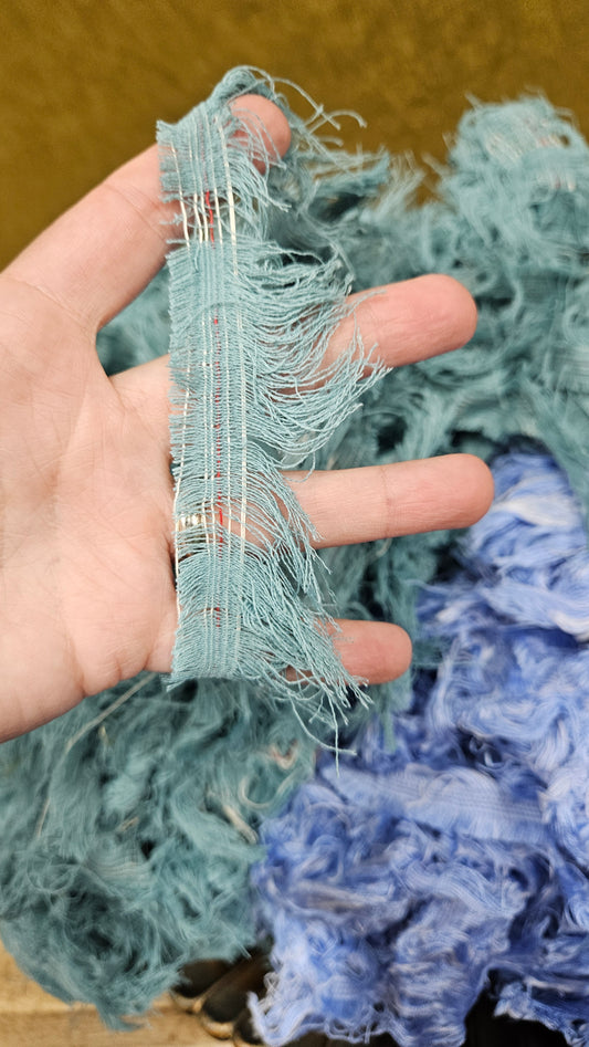 PERIWINKLE - shaggy fringe ribbon for tapestry weaving and fiber art - 4 POUNDS