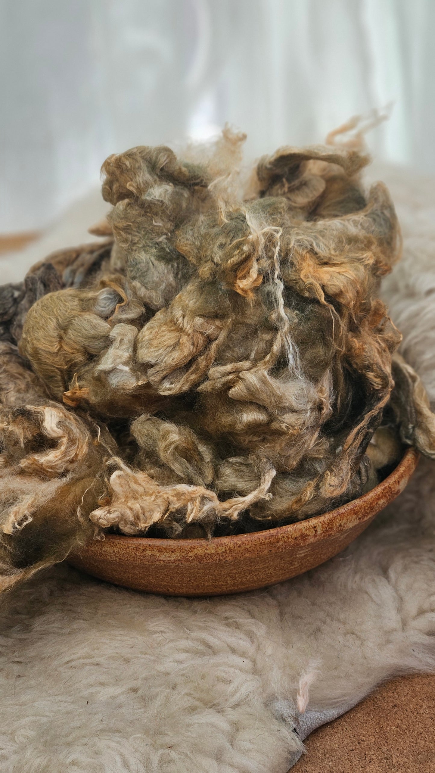 CHAI LATTE - hand-dyed extra fine wool and silky bamboo dense cloud recycled mill ends - 5 oz |  142 g