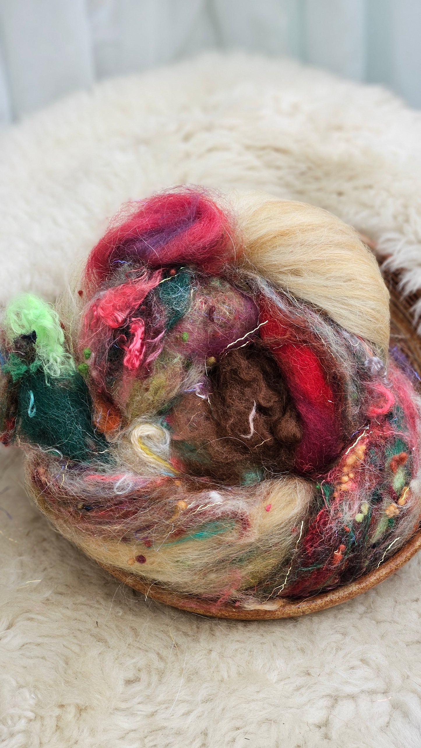 Luxe Layered Textured Art Batt - 038 - 2 ounces | 57 grams