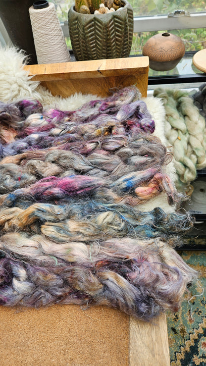 RELIQUARY - rare hand-dyed hemp top for carding into art batts - 2 ounces | 57 grams