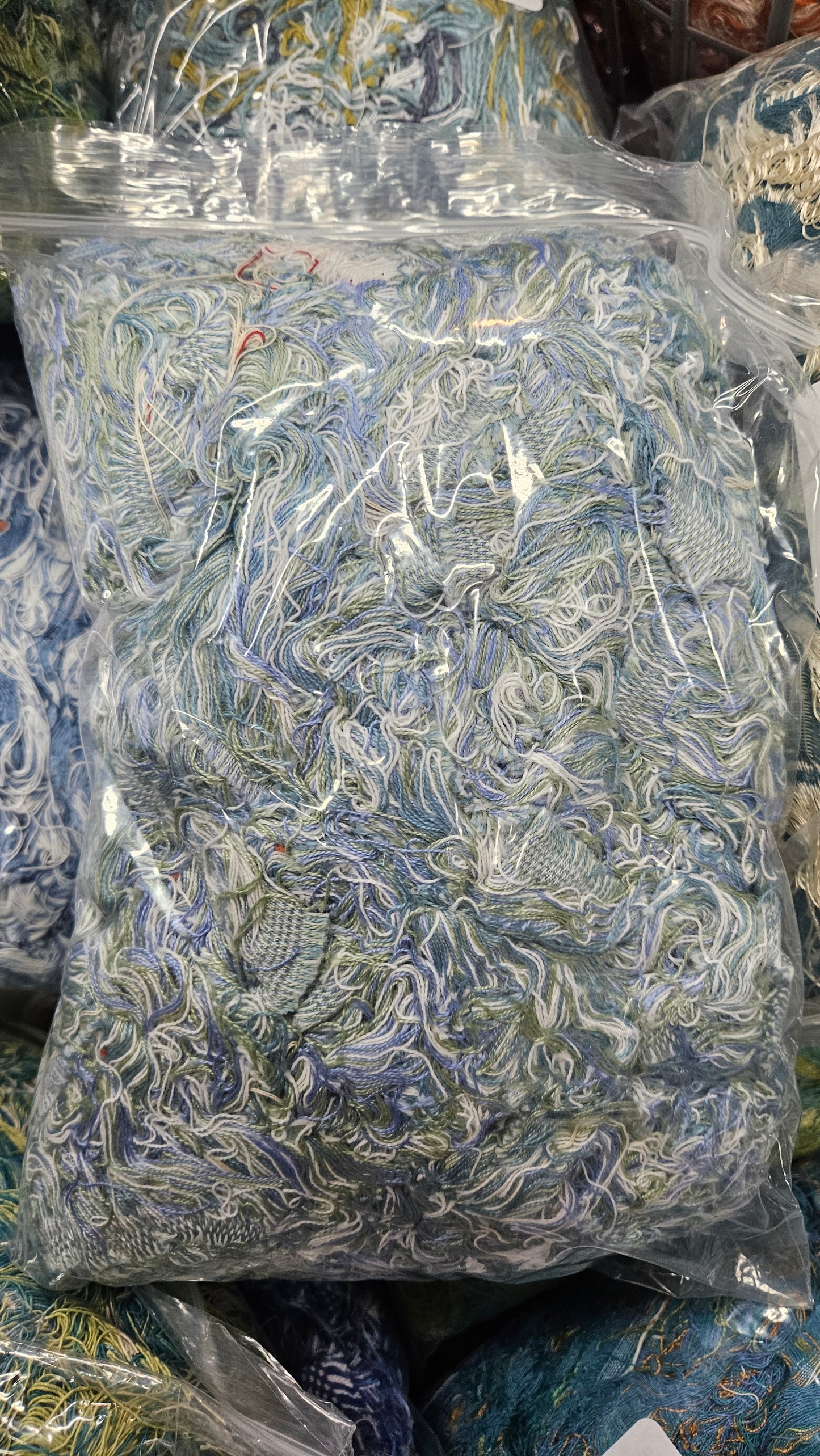 MINT GARDEN - textile selvedge for rug and art weaving and art yarn - MINT002a (1 lb)