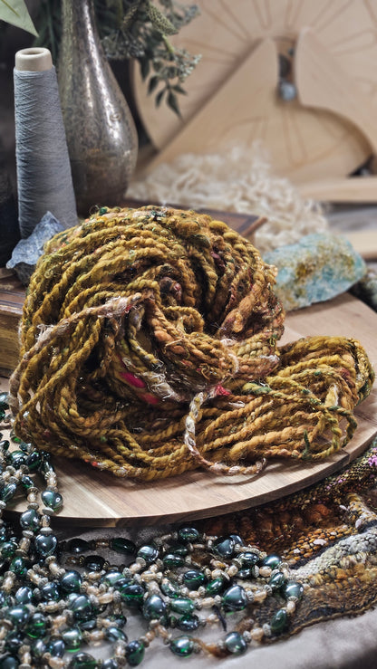 Handspun Bulky Art Yarn - 56 yards | 6 ounces - Botticelli Portrait 03