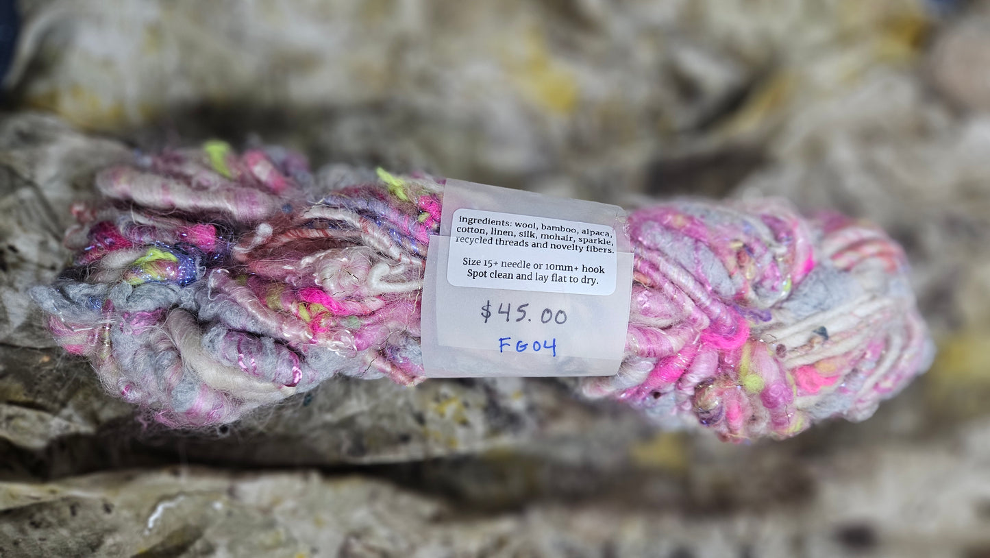 Handspun Bulky Art Yarn - Fairy Godmother 04
