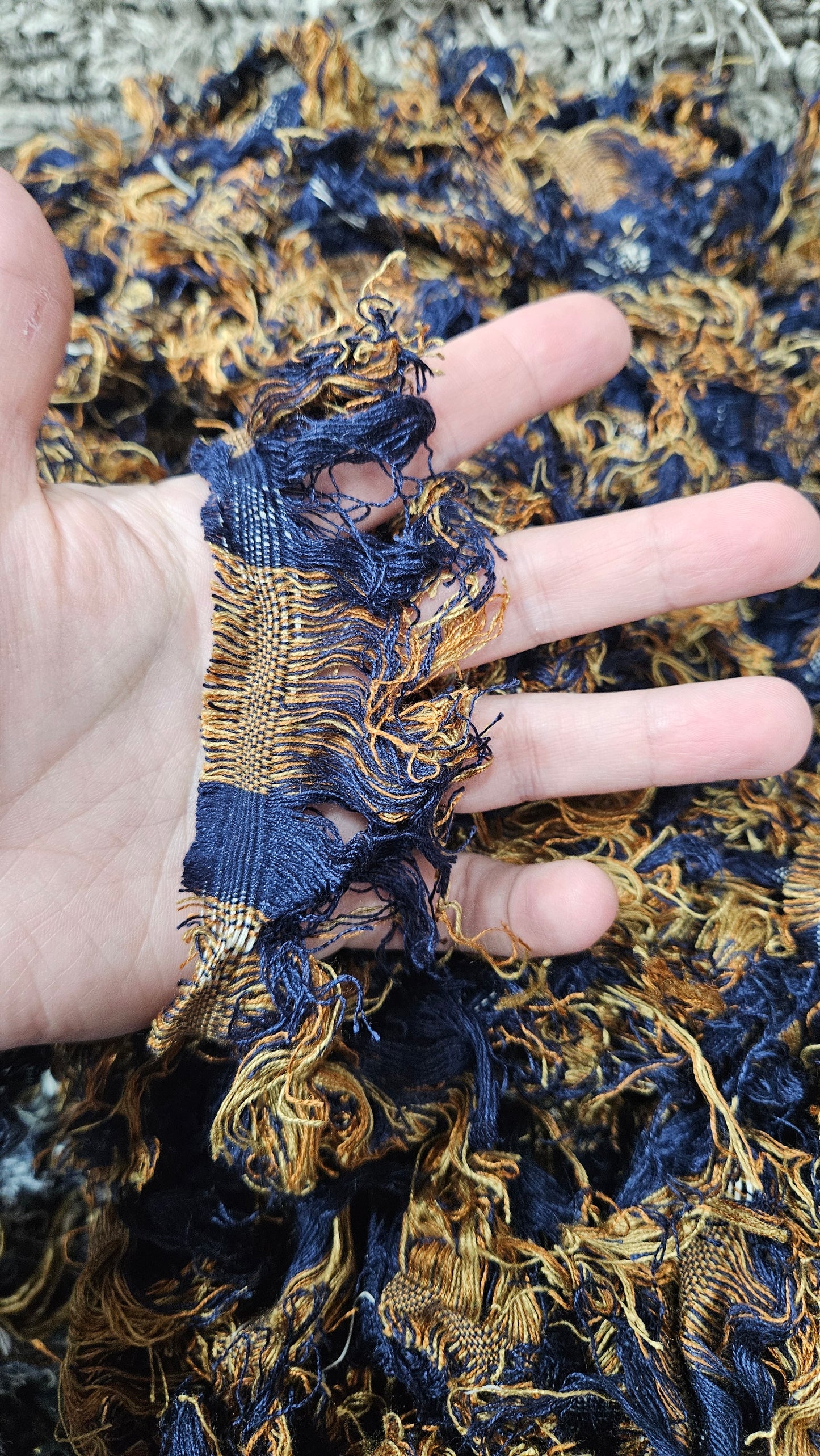 BULK 05 - shaggy fringe ribbon for tapestry weaving and fiber art - 4.5 POUNDS