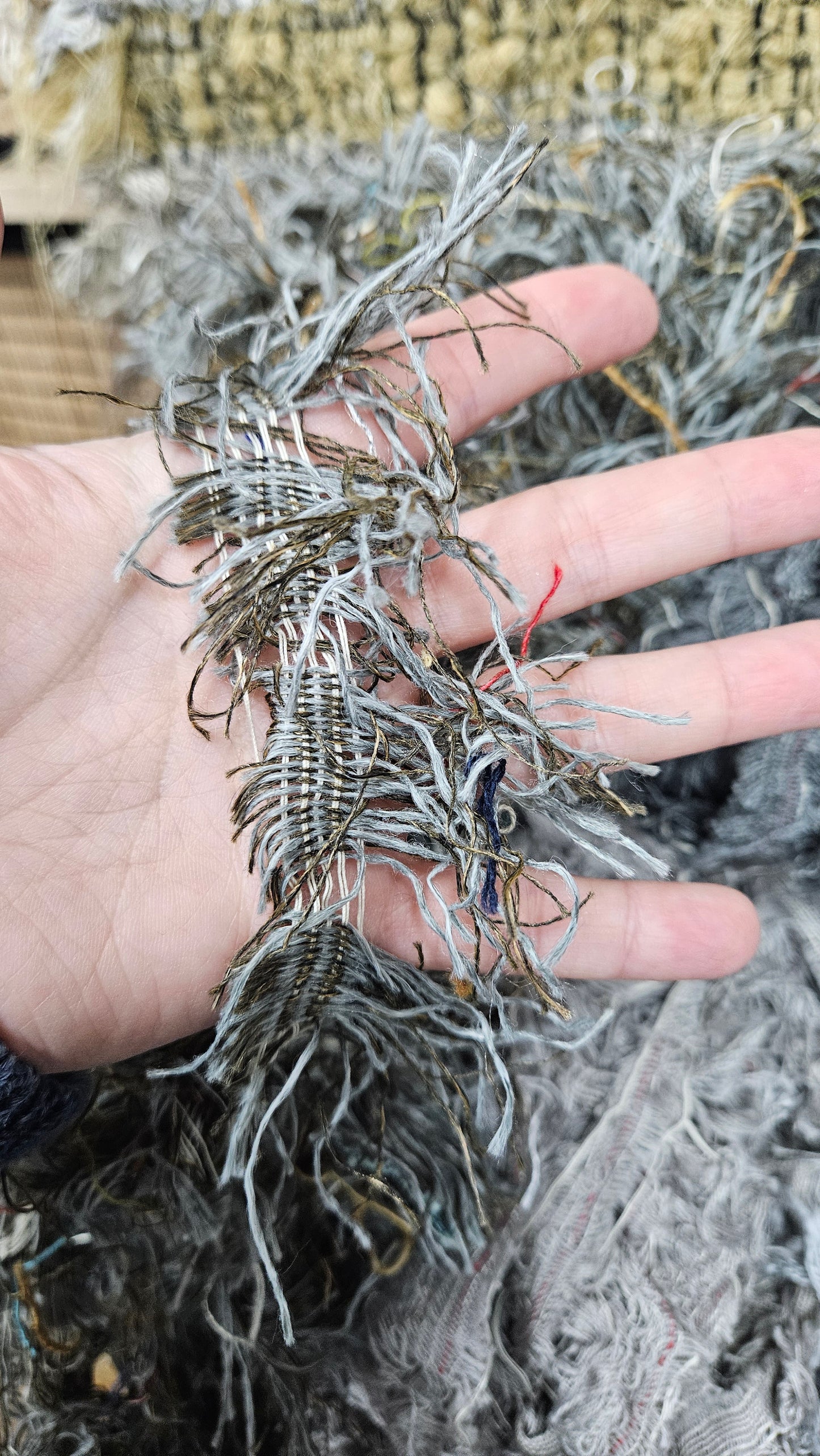 BULK 06 - shaggy fringe ribbon for tapestry weaving and fiber art - 4.5 POUNDS