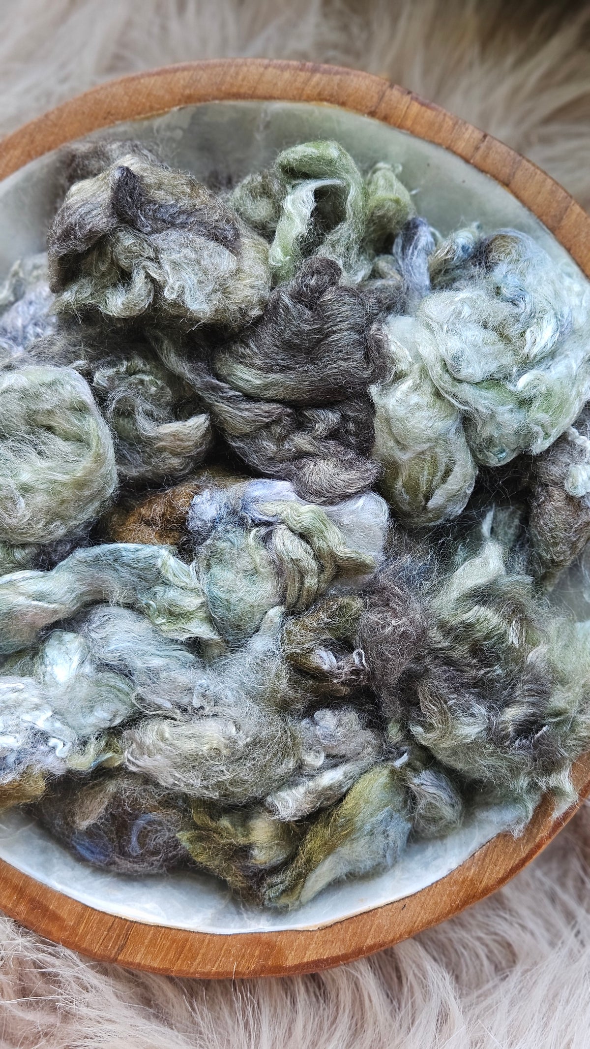 Glass Gem - hand-dyed fine wool and silky bamboo mill ends - 5 oz |  142 g