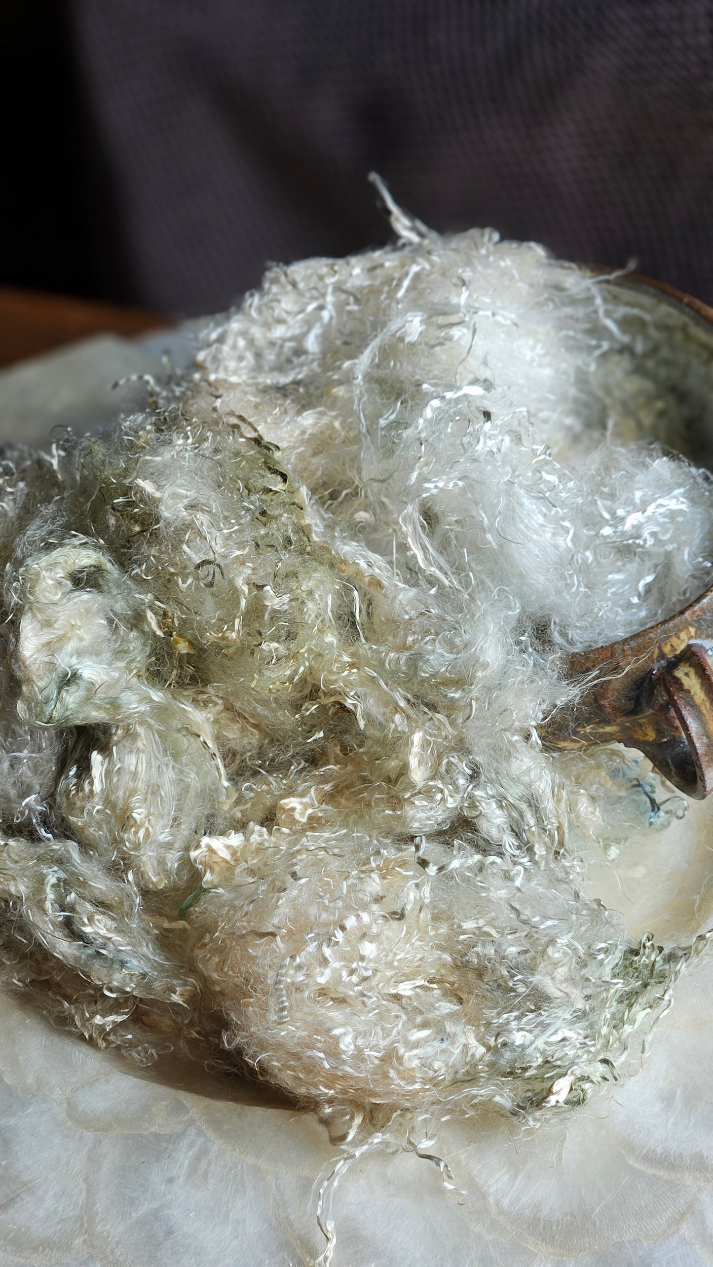 THULITE - hand-dyed eucalyptus crimp faux-silk for art yarn embellishing, fiber blending, felting, and papermaking - 2 oz | 57 g