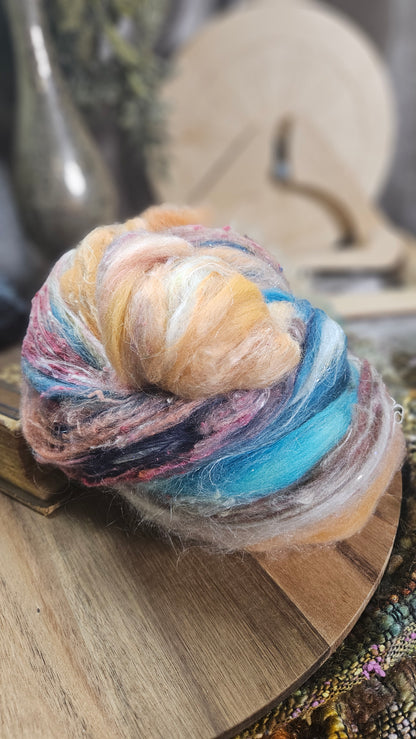Shaniko Wool Silk Flax Neauveau Art Batt 900 - 3.7 oz