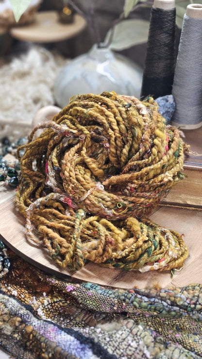 Handspun Bulky Art Yarn - 56 yards | 6 ounces - Botticelli Portrait 03