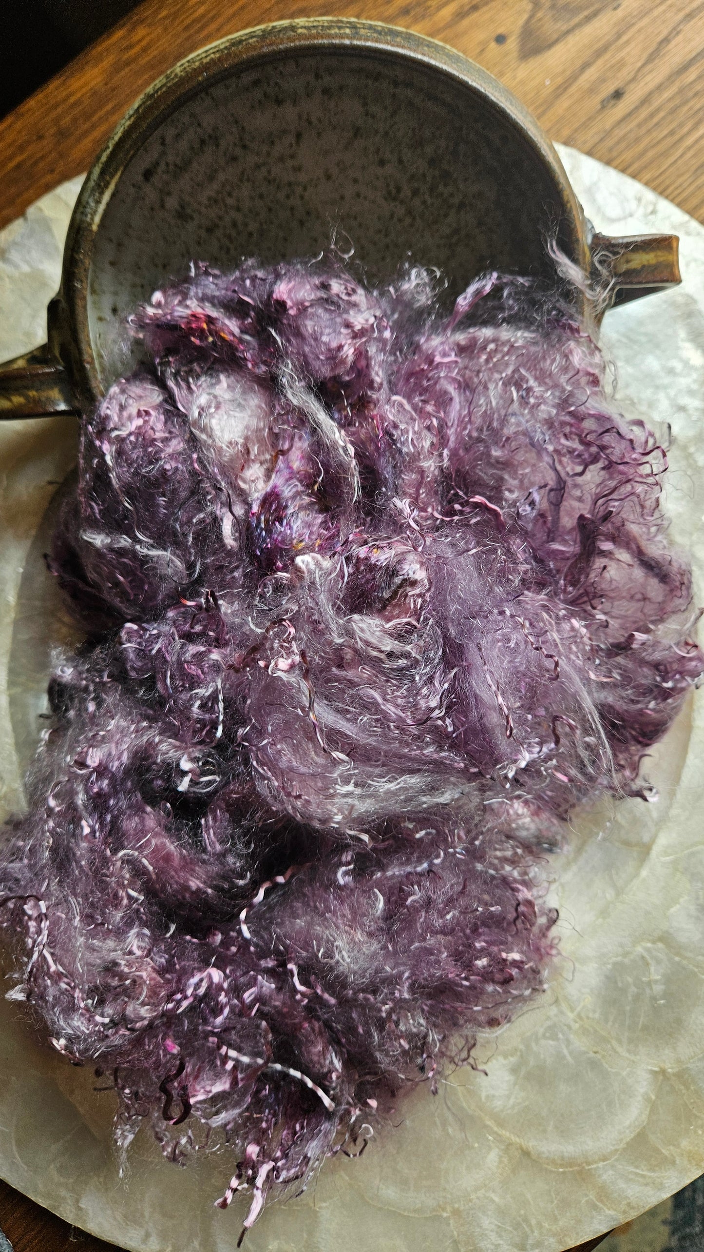 PURPURITE - hand-dyed eucalyptus crimp faux-silk for art yarn embellishing, fiber blending, felting, and papermaking - 2 oz | 57 g