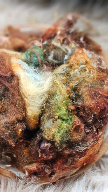 Velvet Undertow - fiber texture blend for art yarn spinning & felting - 4 ounces | 114 grams