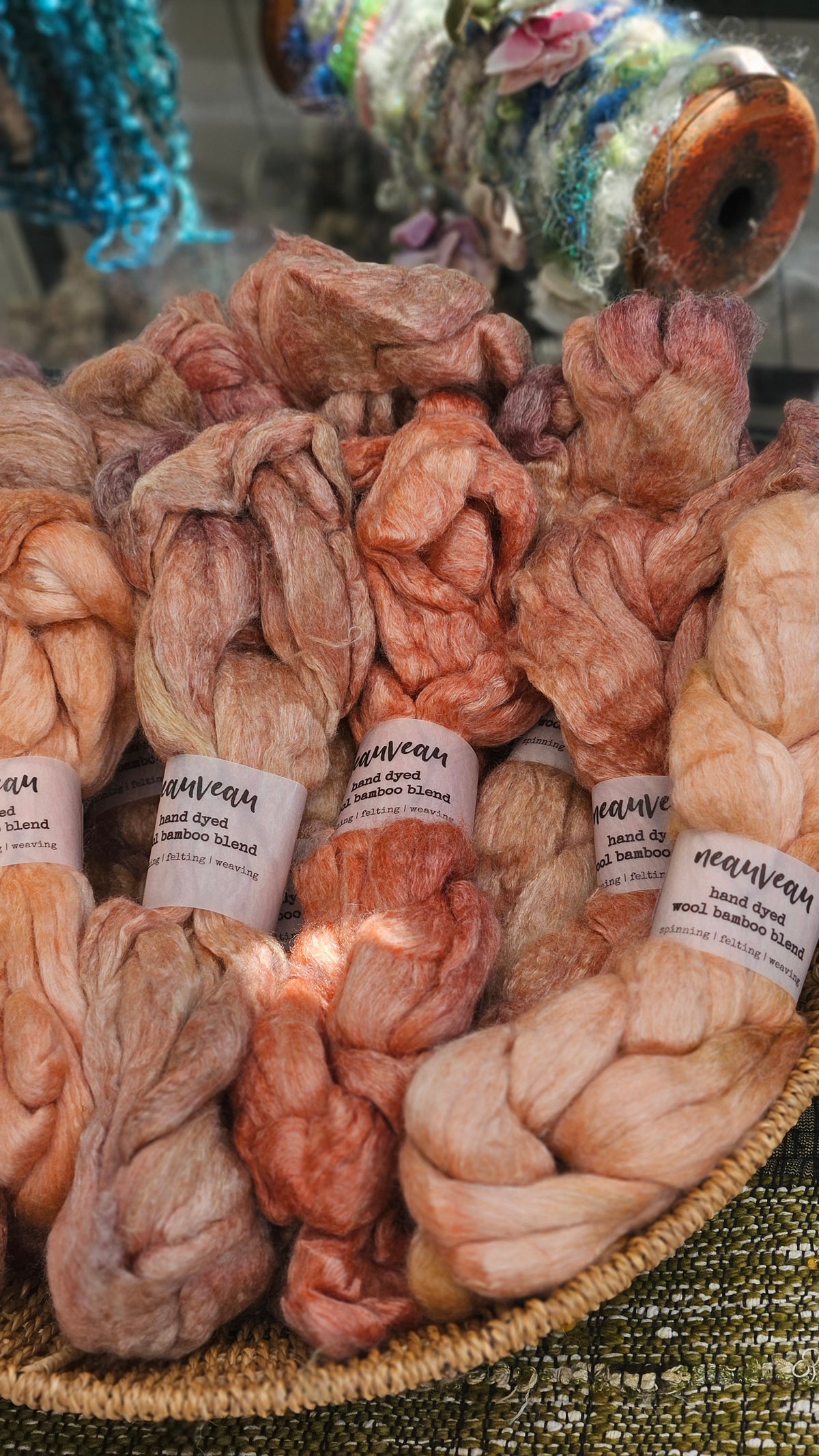 Copper Pearl - wool bamboo roving for felting and blending - 2 ounces | 57 grams