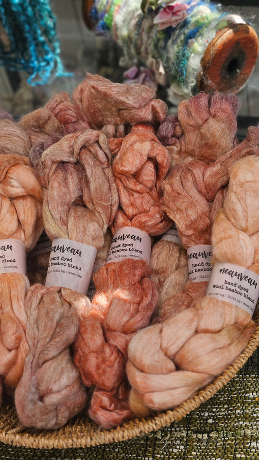 Copper Pearl - wool bamboo roving for felting and blending - 2 ounces | 57 grams