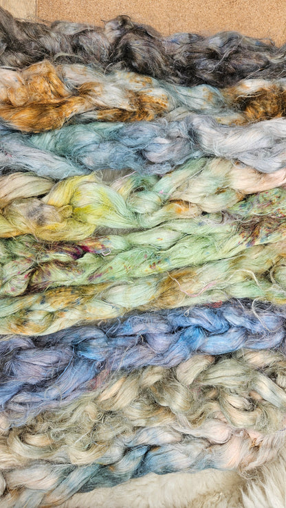CANTERBURY - rare hand-dyed hemp top for carding into art batts - 2 ounces | 57 grams