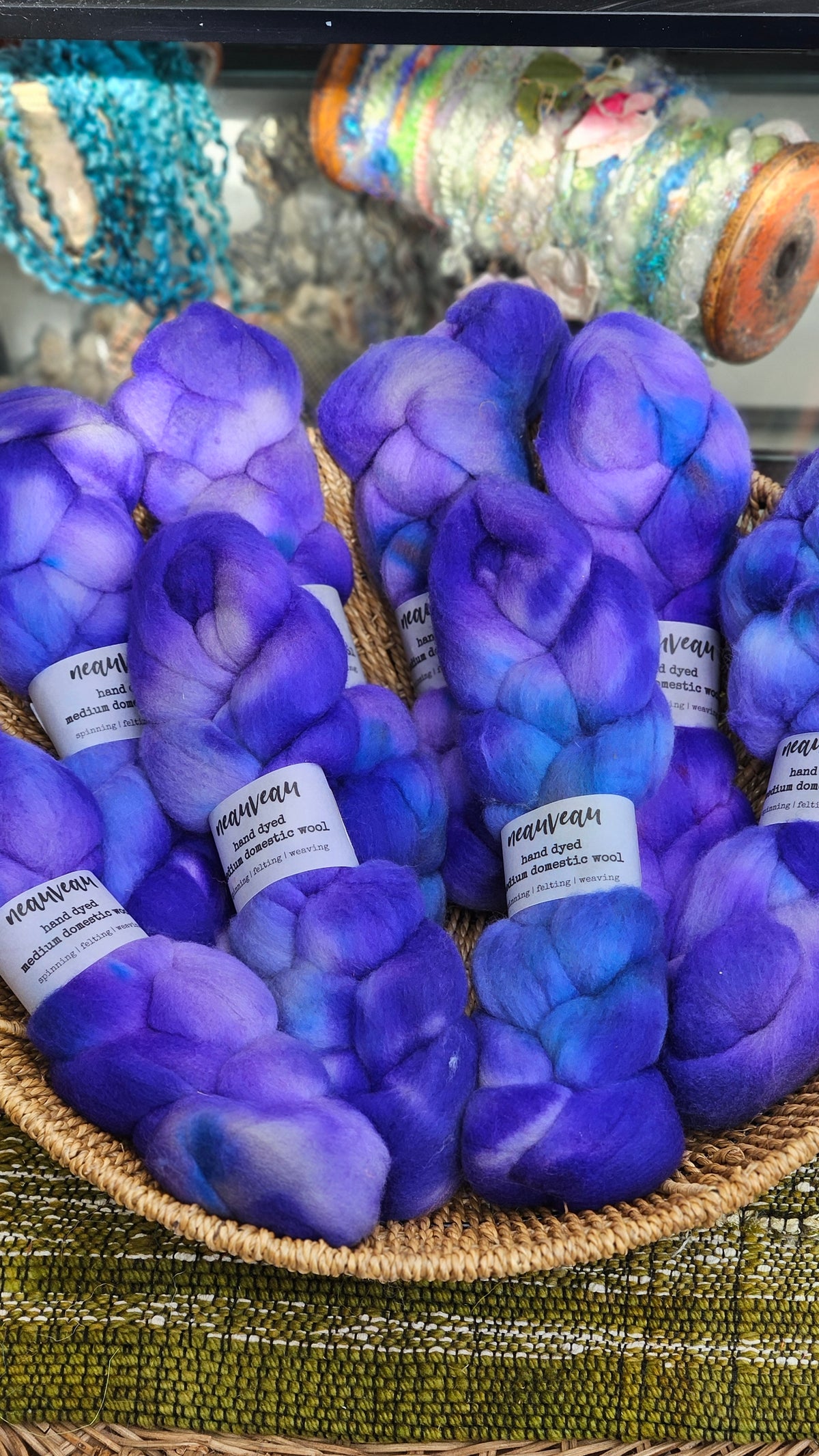 Purplefinch - hand dyed domestic wool roving for felting and blending - 2 ounces | 57 grams
