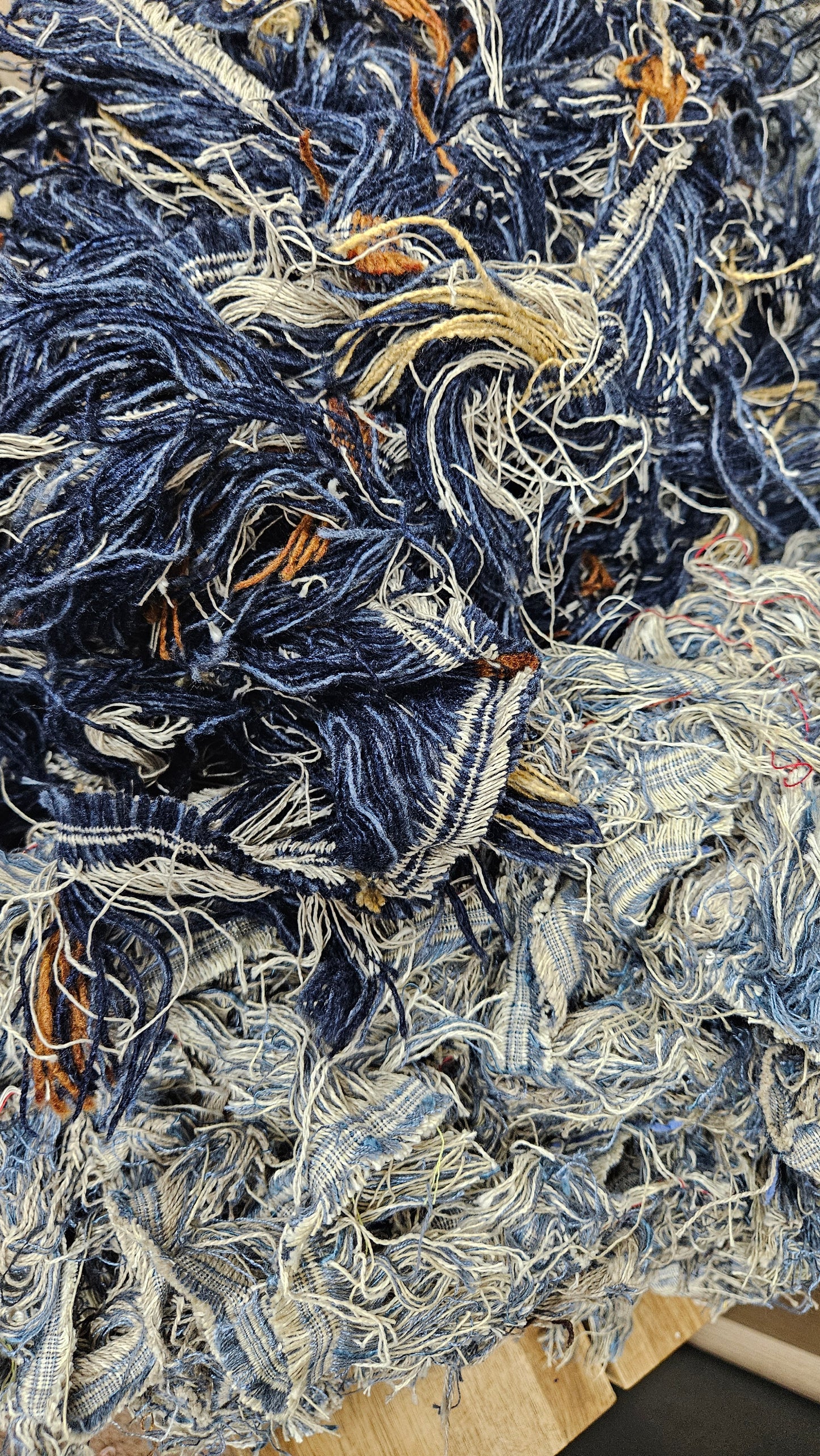 BULK 01 - shaggy fringe ribbon for tapestry weaving and fiber art - 4 POUNDS