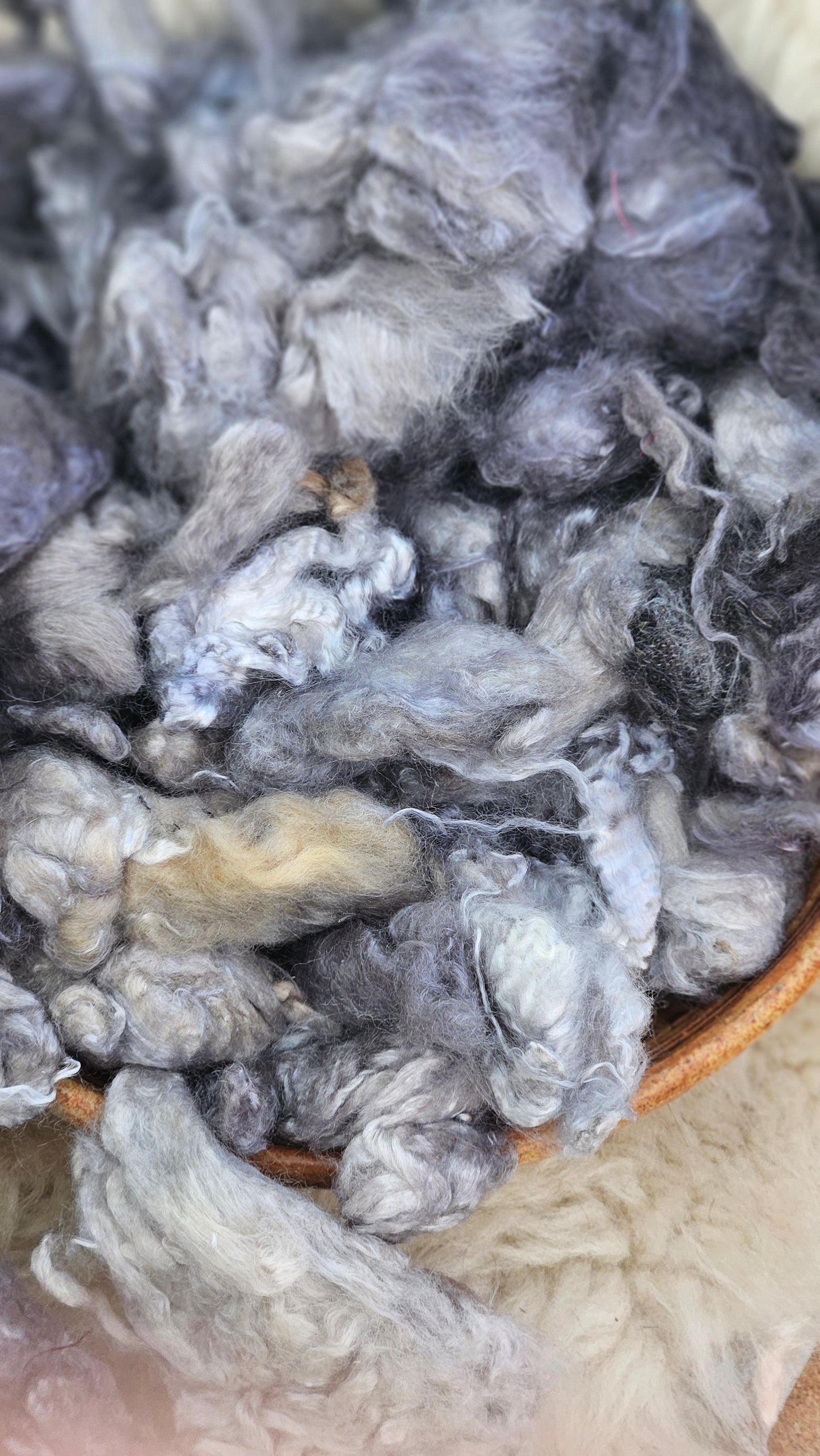 EARL GREY - hand-dyed extra fine wool and silky bamboo dense cloud recycled mill ends - 5 oz |  142 g