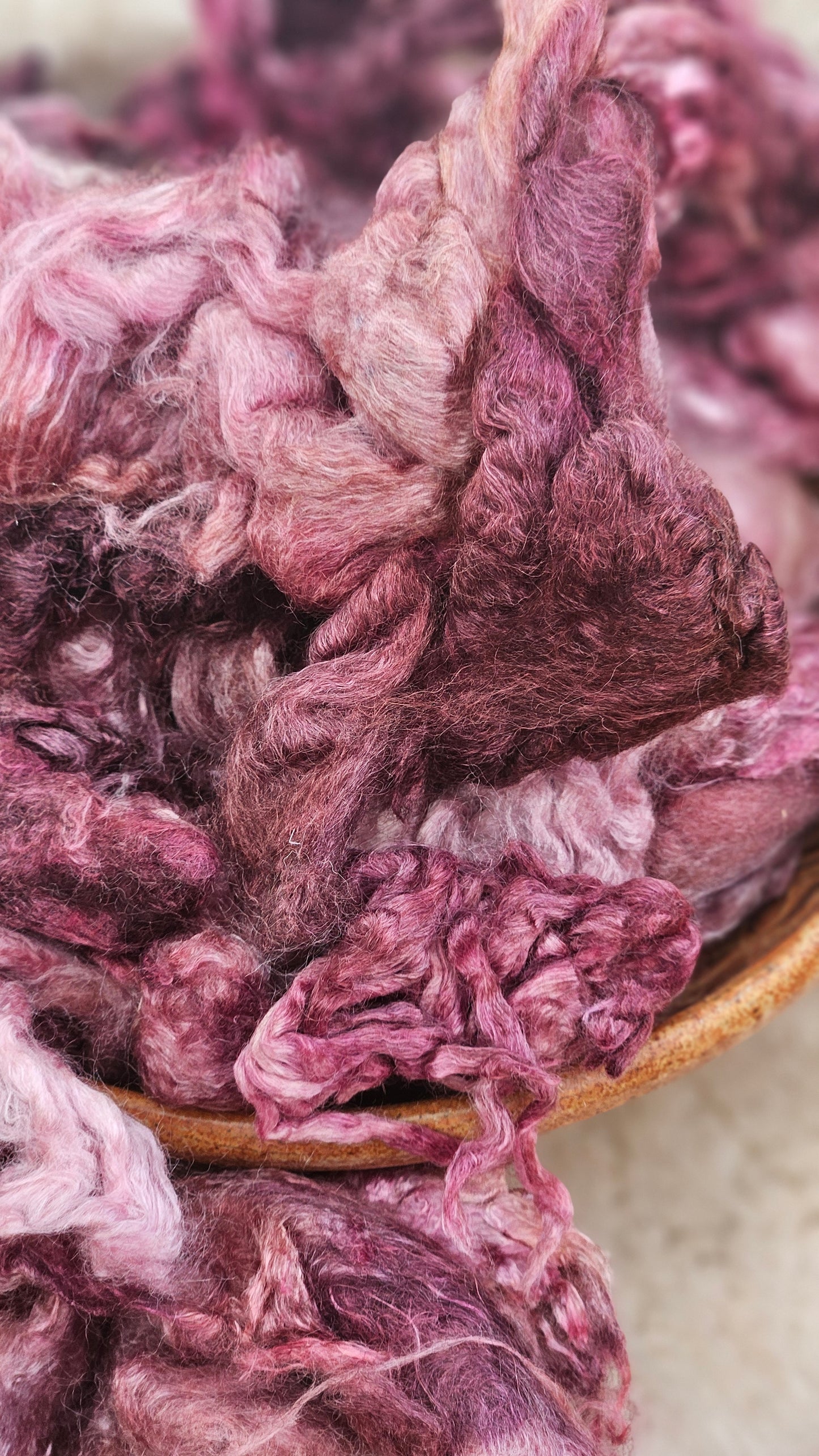 BLACK RASPBERRY - hand-dyed extra fine wool and silky bamboo dense cloud recycled mill ends - 5 oz |  142 g