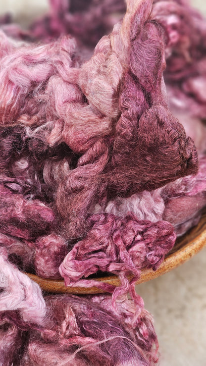BLACK RASPBERRY - wool & bamboo blend for spinning & felting - 5 oz |  142 g