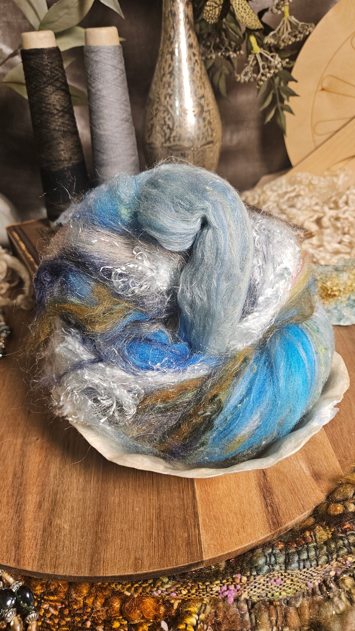 Shaniko Wool Silk Flax Neauveau Art Batt 3002 - 2 oz | 57 g