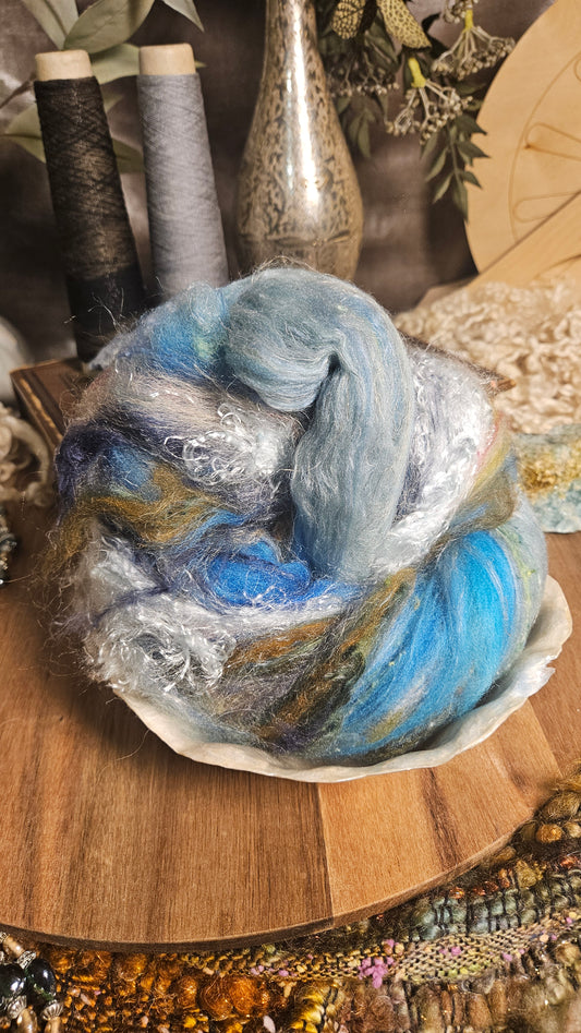 Shaniko Wool Silk Flax Neauveau Art Batt 3002 - 2 oz | 57 g