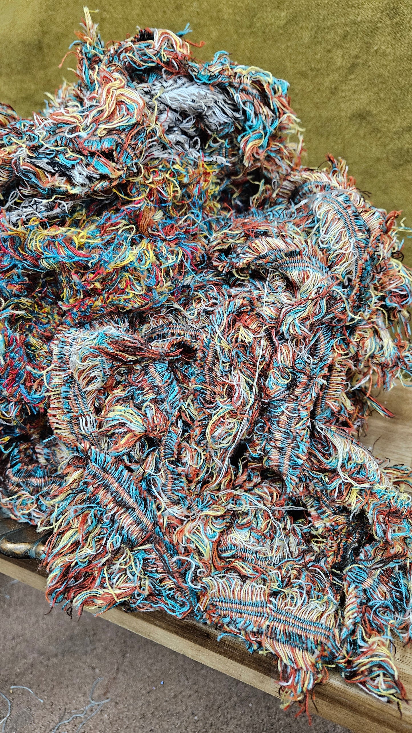 MIDCENTURY - shaggy fringe ribbon for tapestry weaving and fiber art - 3.3 POUNDS