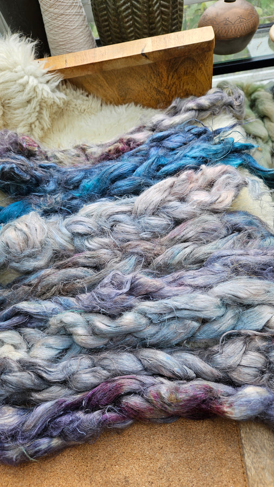 MERLIN Hand-Dyed Fine Hemp for fiber art, texture blending, and papermaking - 2 ounces | 57 grams