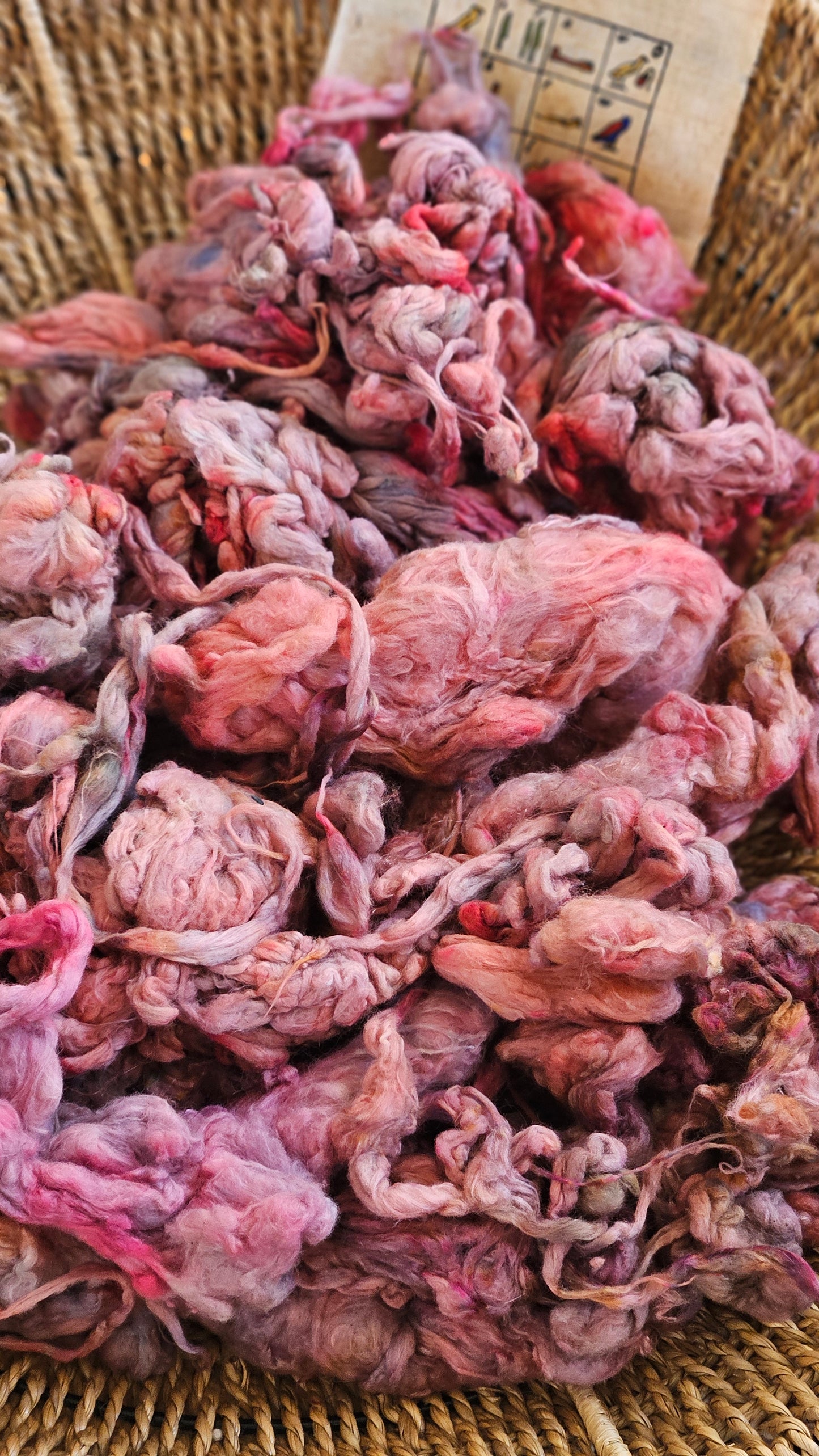 PHOENIX Hand-Dyed Organic Extra Fine Cotton Noil for fiber art, texture blending, and papermaking - 1 ounce | 28 grams