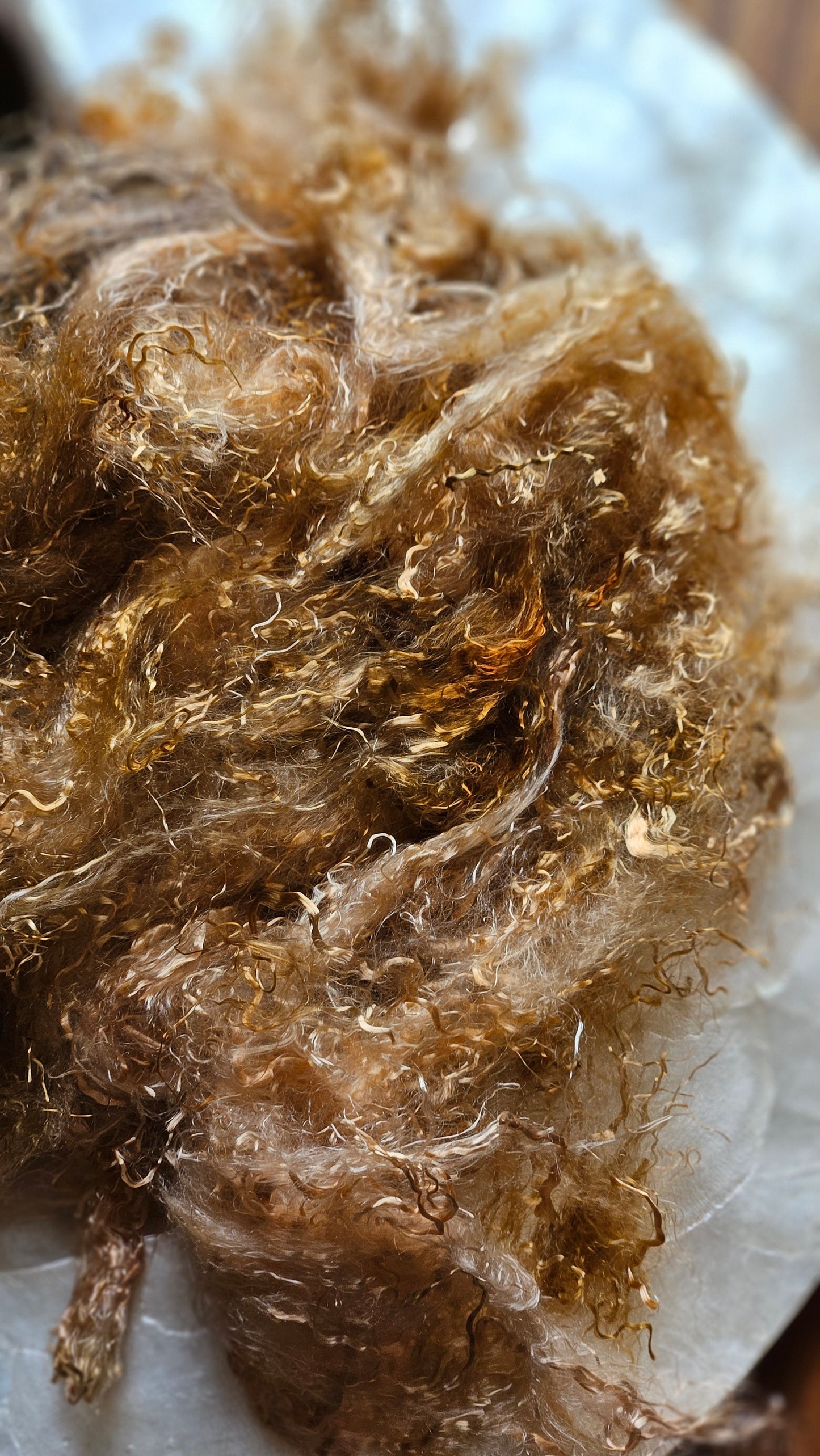 WULFENITE - hand-dyed eucalyptus crimp faux-silk for art yarn embellishing, fiber blending, felting, and papermaking - 2 oz | 57 g