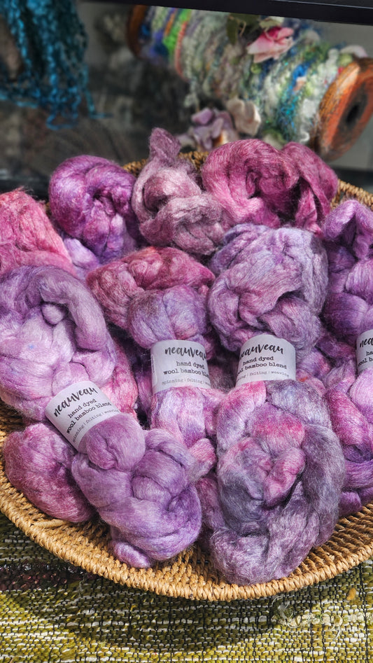 Lupine Pearl - wool bamboo roving for felting and blending - 2 ounces | 57 grams
