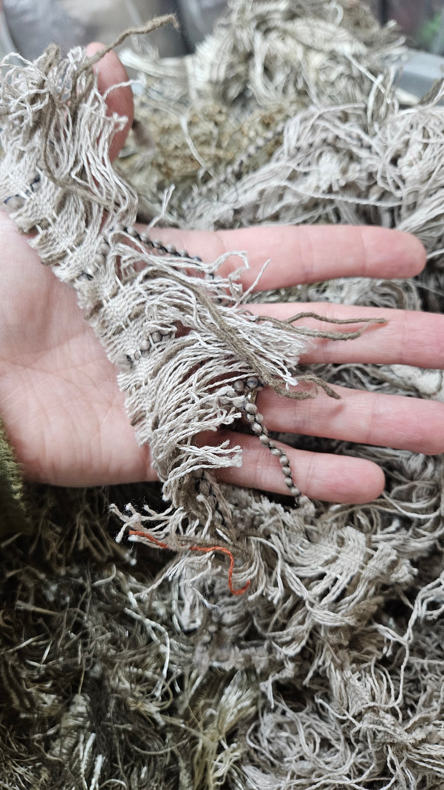 FANCY NEUTRALS - bulk textile selvedge for rug weaving and art yarn - 5 POUNDS