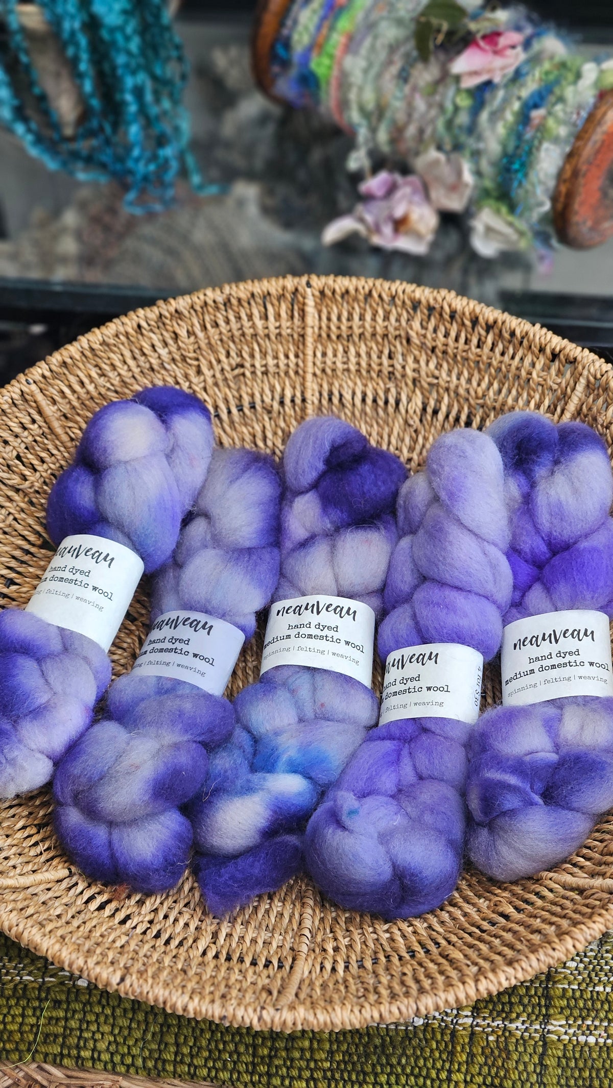 Indigo Song - hand dyed domestic wool roving for felting and blending - 2 ounces | 57 grams
