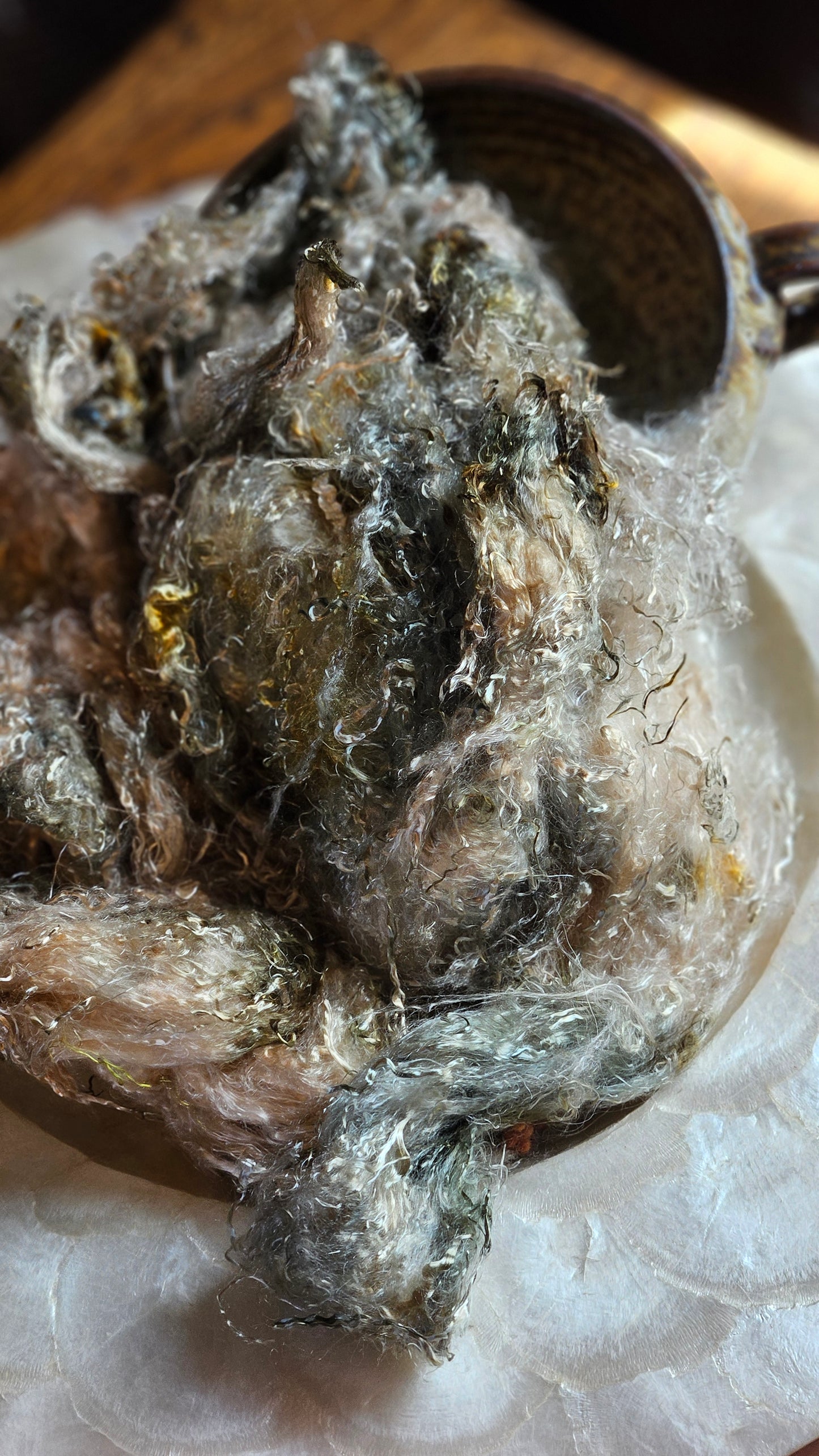 ZEKTZERITE - hand-dyed eucalyptus crimp faux-silk for art yarn embellishing, fiber blending, felting, and papermaking - 2 oz | 57 g