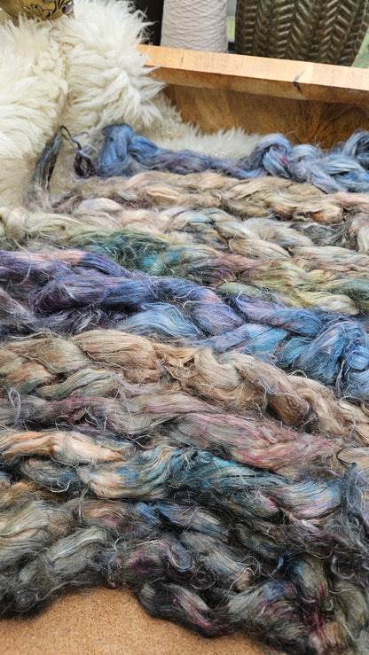 LANCELOT - rare hand-dyed hemp top for carding into art batts - 2 ounces | 57 grams