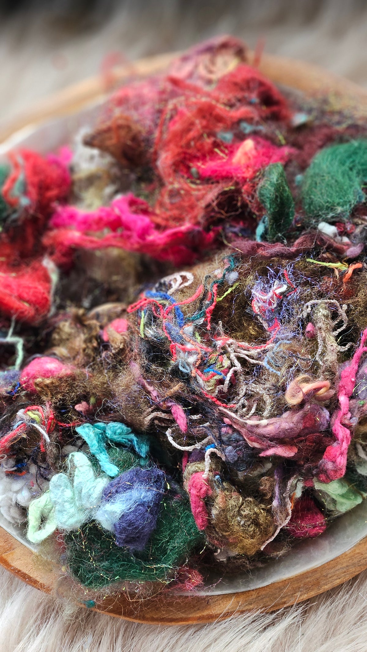 Flicker and Fade - hand-dyed wool alpaca bamboo texture blend - 4 ounces | 114 grams