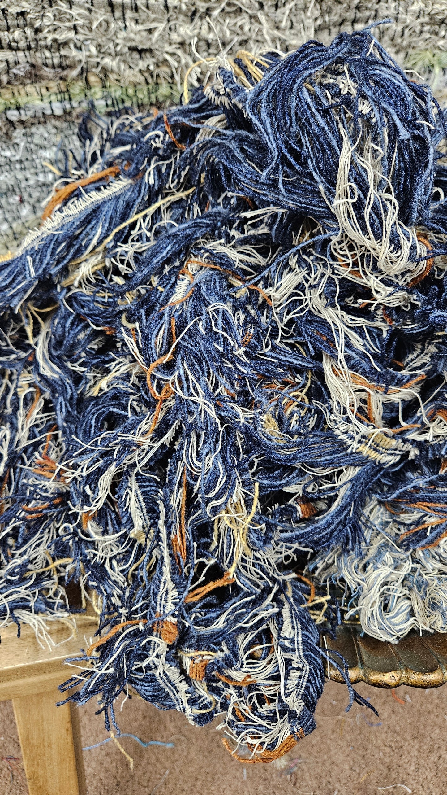 BULK 01 - shaggy fringe ribbon for tapestry weaving and fiber art - 4 POUNDS