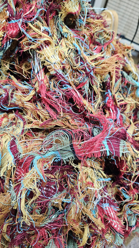 COZY RAINBOW - bulk textile selvedge for rug weaving and art yarn - 5 POUNDS
