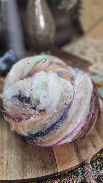 Shaniko Wool Silk Flax Neauveau Art Batt 906 - 3.5 oz