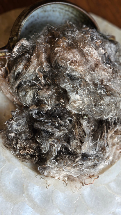 HEMATITE - eucalyptus crimp fiber for spinning, blending & felting - 2 oz | 57 g