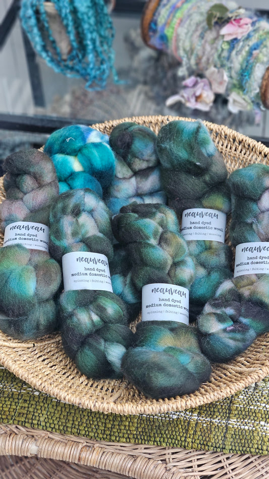 Mallard - hand dyed domestic wool roving for felting and blending - 2 ounces | 57 grams