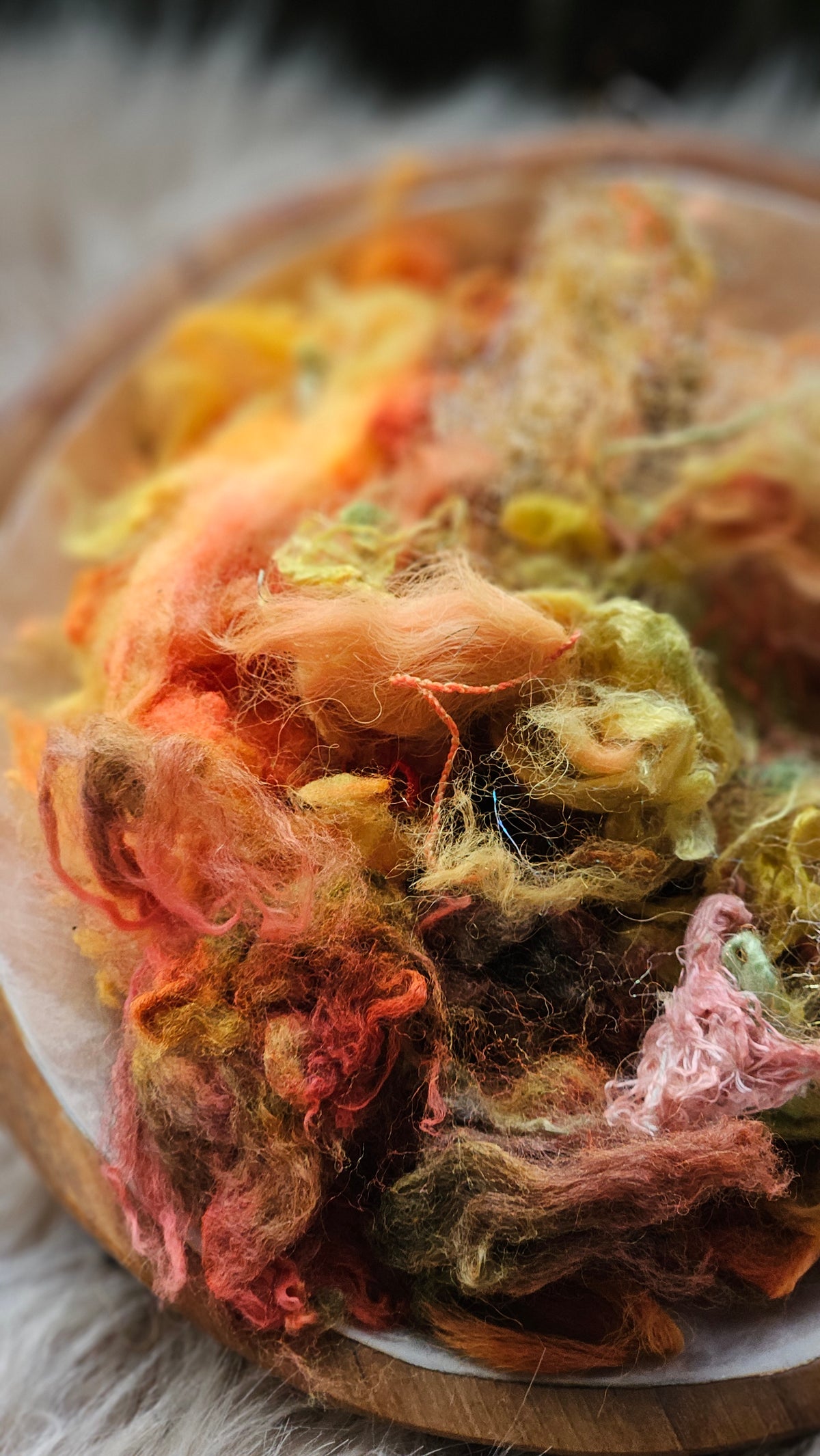 Halo and Honey - hand-dyed wool alpaca bamboo texture blend - 4 ounces | 114 grams