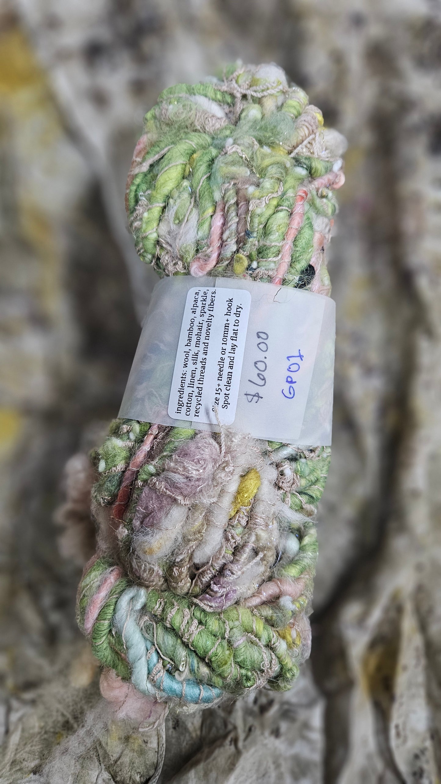 Handspun Bulky Art Yarn - Garden Party 01