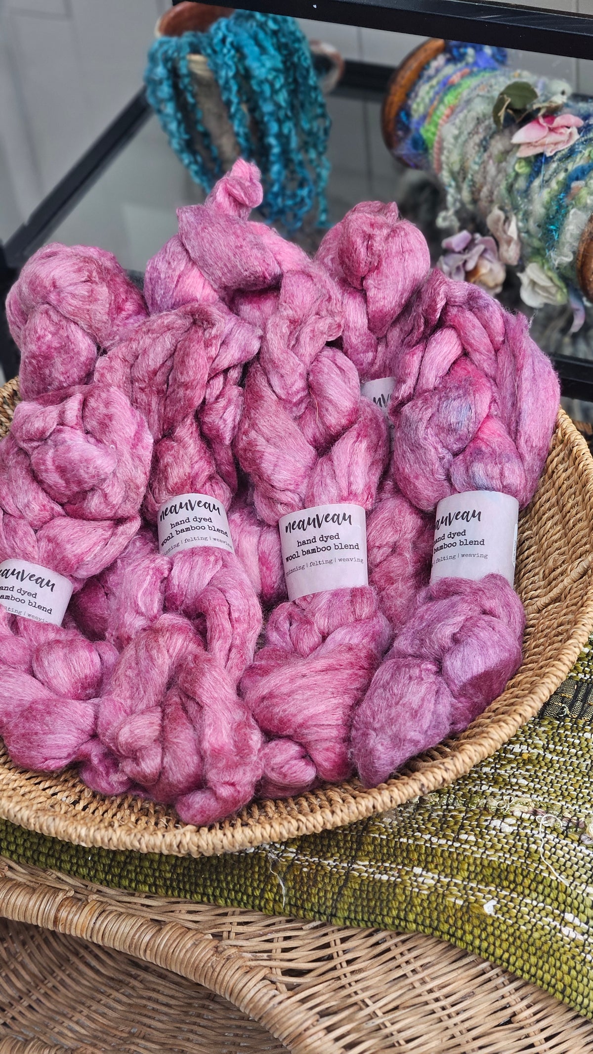 Berry Pearl - wool bamboo roving for felting and blending - 2 ounces | 57 grams