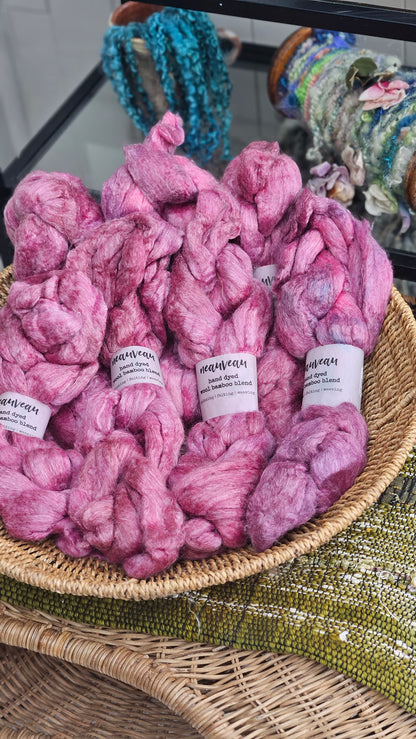 Berry Pearl - bamboo wool roving for felting and blending - 2 ounces | 57 grams