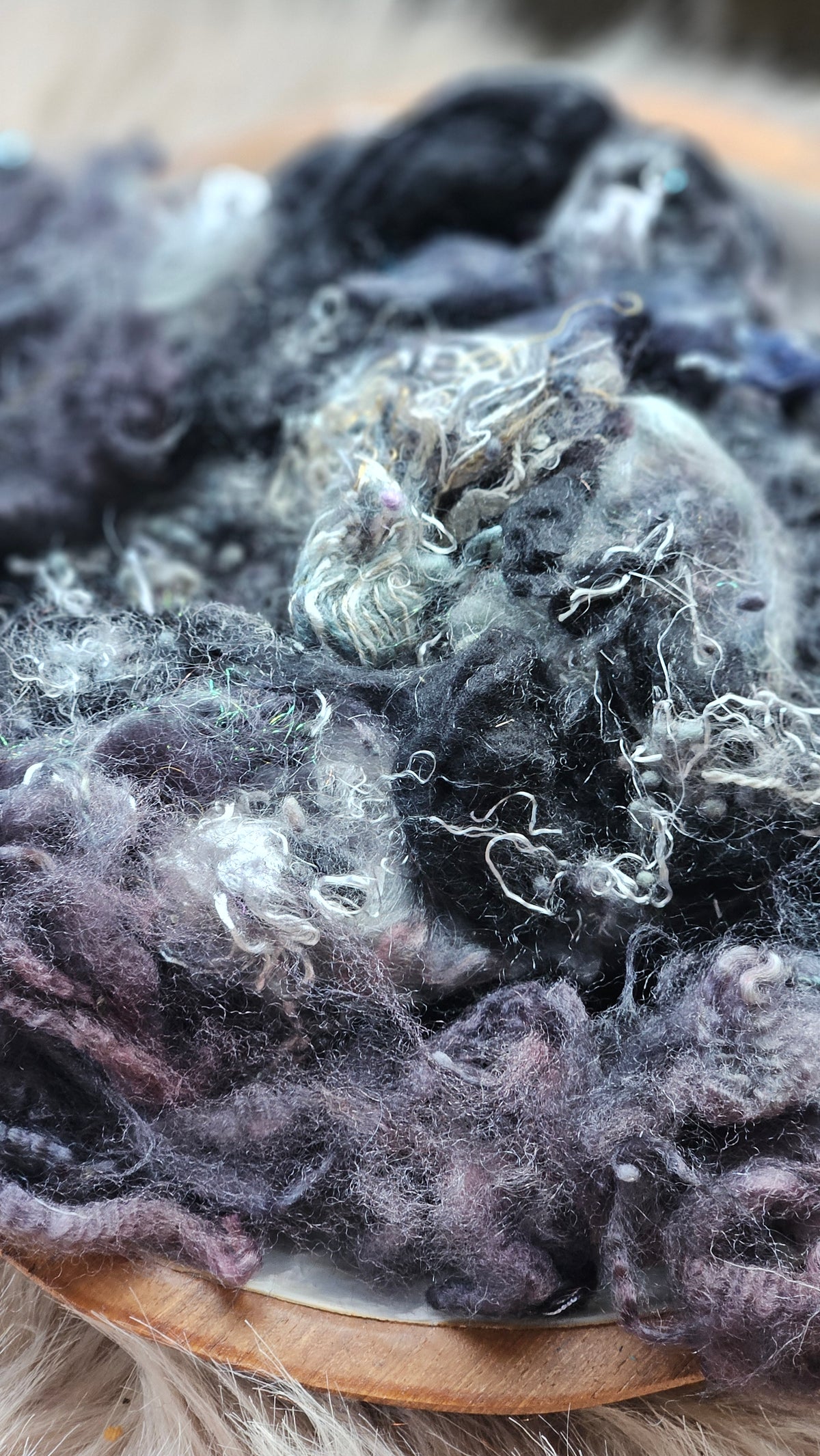 Dustlight - hand-dyed wool alpaca bamboo texture blend - 4 ounces | 114 grams