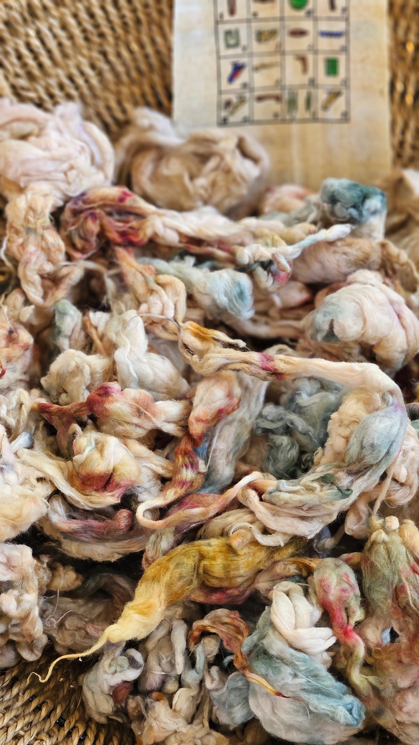 NEFERTARI Hand-Dyed Organic Extra Fine Cotton Noil for fiber art, texture blending, and papermaking - 1 ounce | 28 grams