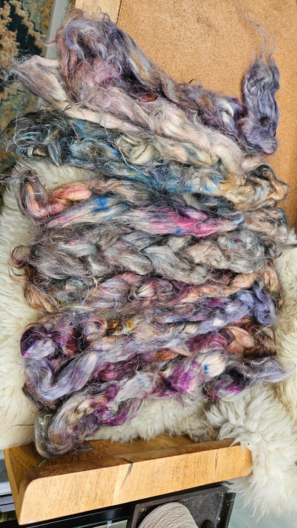 RELIQUARY - rare hand-dyed hemp top for carding into art batts - 2 ounces | 57 grams
